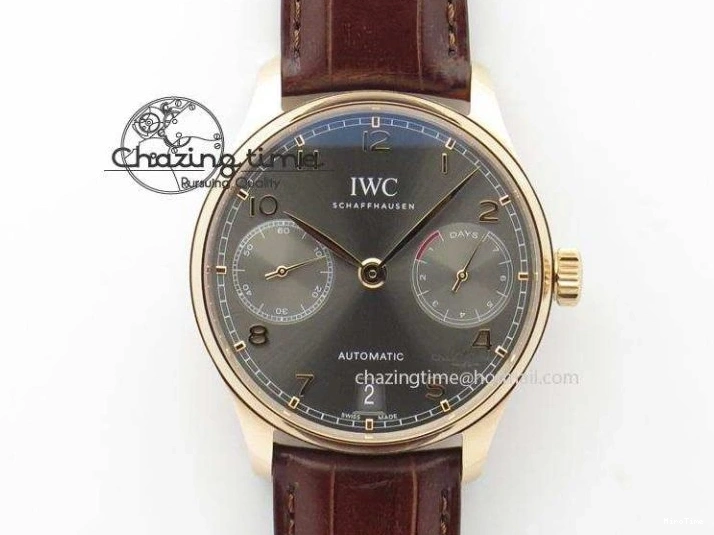 MIROTIME 0203 Portuguese Real PR IW500106 ZF 1:1 Best Edition Grey Dial On Black Leather Strap A52010 V Versatile 7306